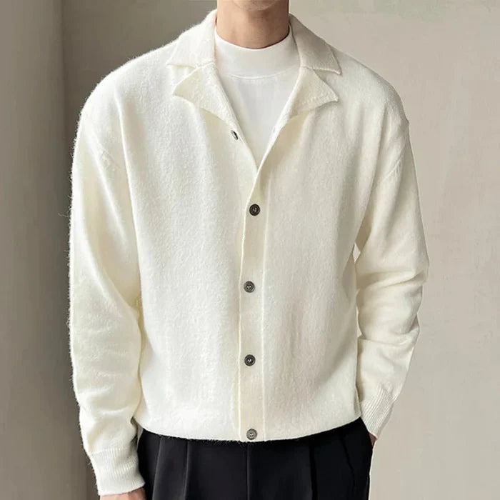 Oxford fall cardigan - AntoniosClothing - White
