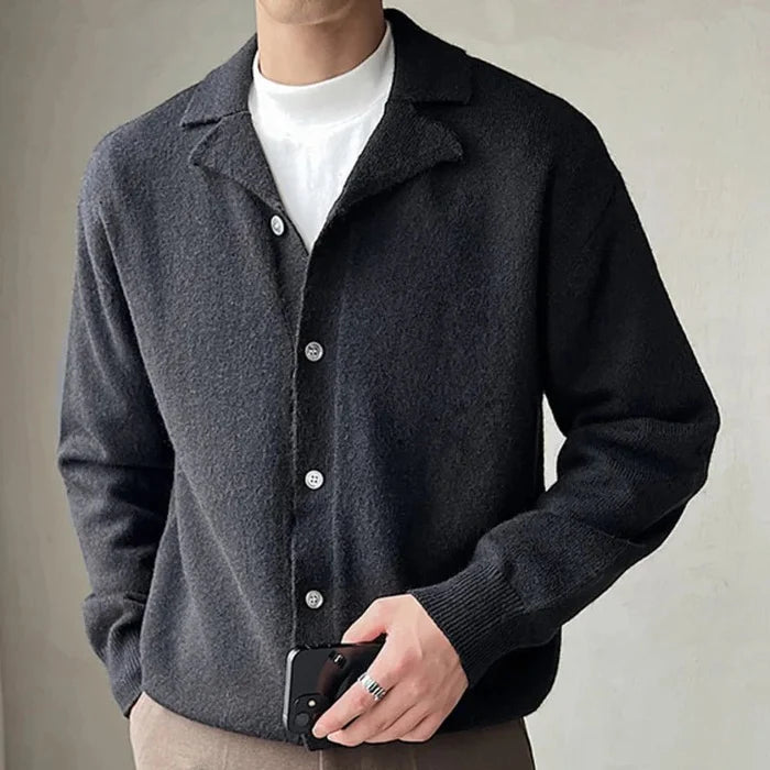 Oxford fall cardigan - AntoniosClothing - Black