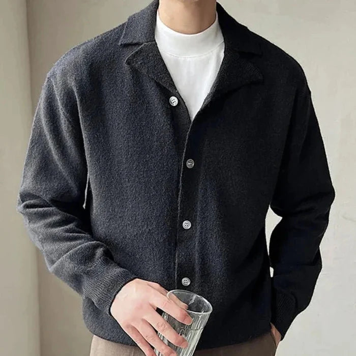 Oxford fall cardigan - AntoniosClothing - Black