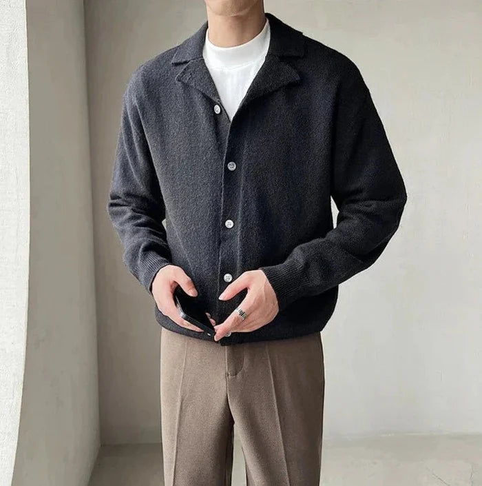 Oxford fall cardigan - AntoniosClothing - Black