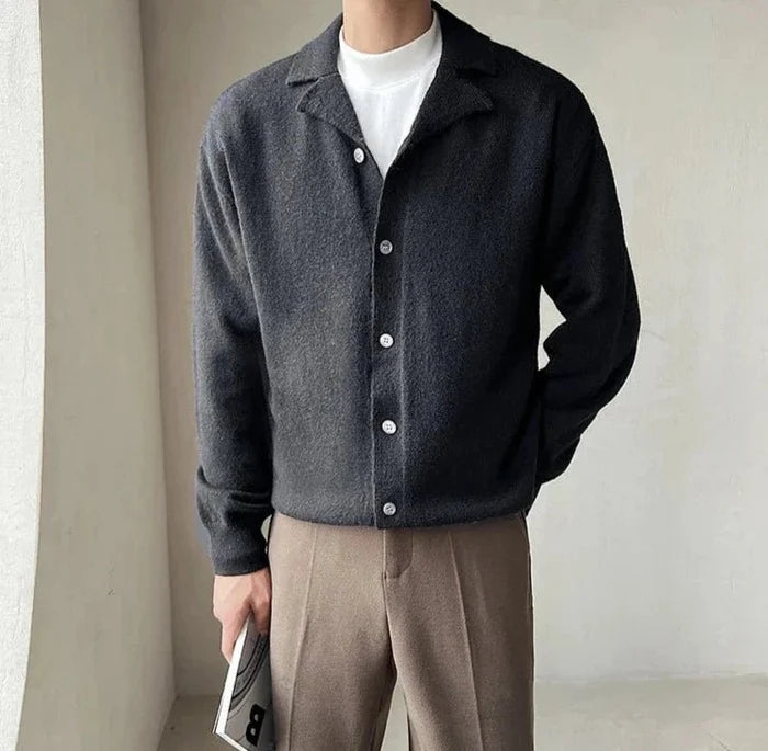 Oxford fall cardigan - AntoniosClothing - Black