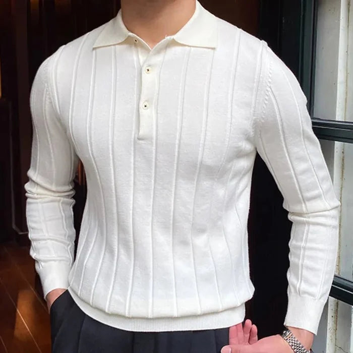 Oxford polo sweater - AntoniosClothing - White