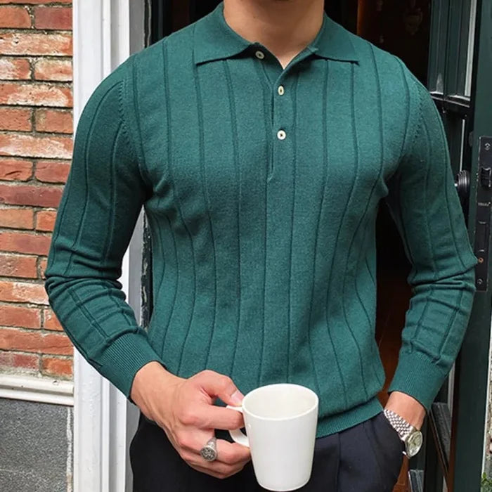 Oxford polo sweater - AntoniosClothing - Green