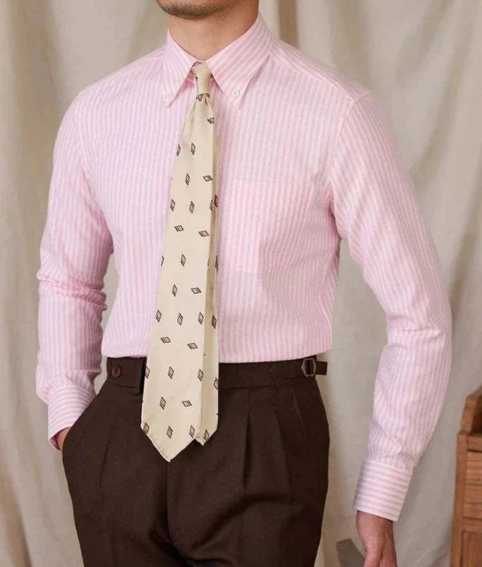 Oxford style casual cotton shirt - AntoniosClothing - Blue