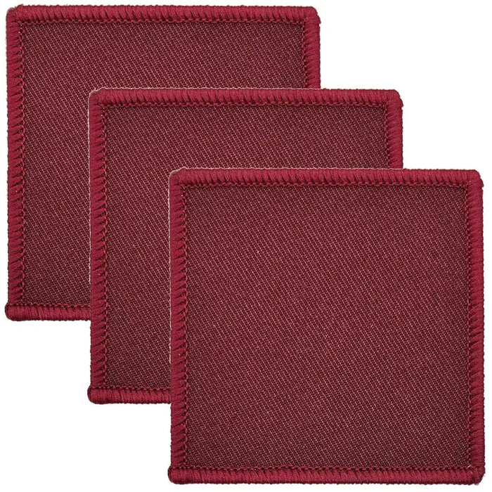 Set of three maroon Para DZ TRF 6cm x 6cm patches with hook & loop backing for military uniforms, available at John Bulls. Maroon 1 Para from  John Bull Clothing