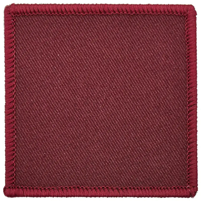 Single maroon Para D-Z TRF 7 x 7 cm iron on patch with overlocked border, regulation pattern for military apparel. 1 Para (Maroon) from  John Bull Clothing