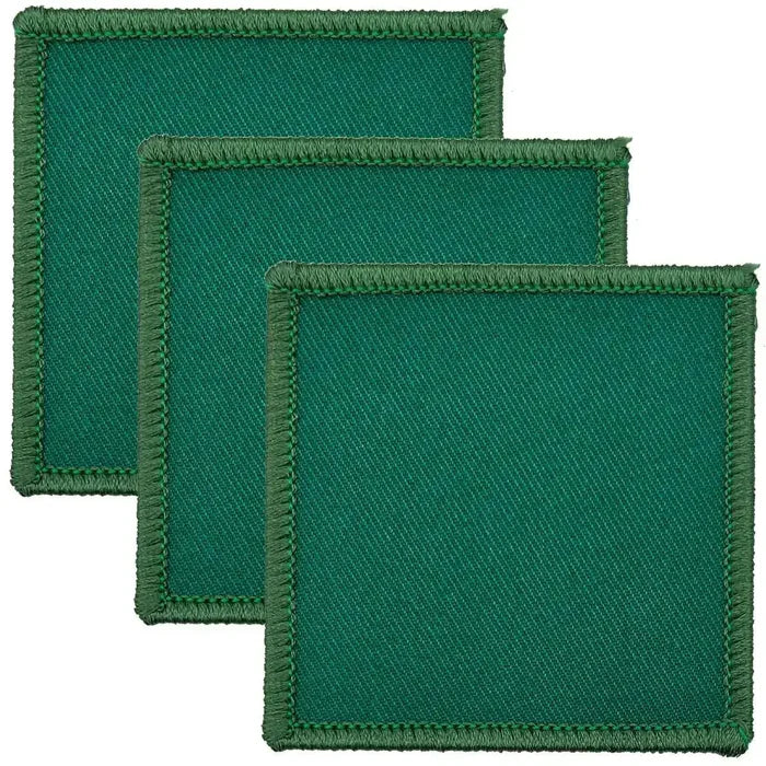 Set of three green Para D-Z TRF 7cm x 7cm hook & loop backed patches for military uniforms, regulation tactical recognition format. Green Para 3 from  John Bull Clothing