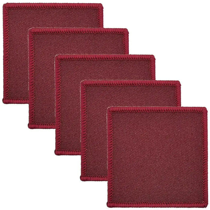 Five maroon Para D-Z TRF 7cm x 7cm patches with hook & loop backing, regulation military uniform accessories by John Bulls. Maroon Para 1 from  John Bull Clothing
