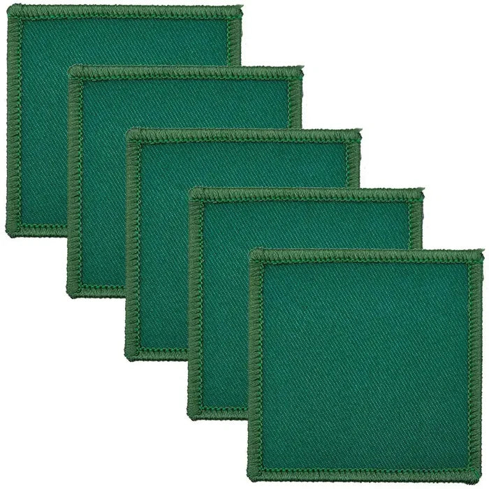 Set of five green Para D-Z TRF 7cm x 7cm hook & loop patches for military uniforms, regulation tactical recognition format. Green Para 3 from  John Bull Clothing