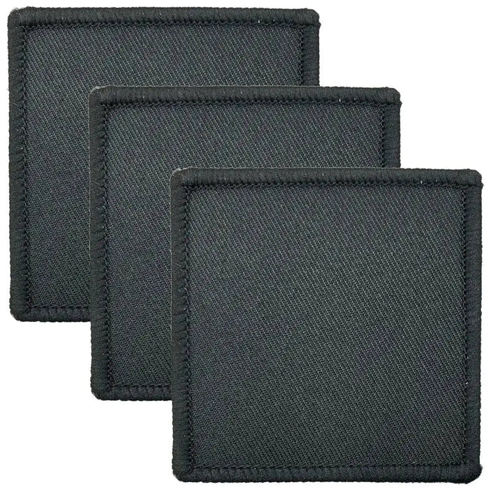 Set of three black Para DZ TRF 6x6cm iron on or sew on patches, regulation pattern military flashes for uniforms. Black 4 Para from  John Bull Clothing