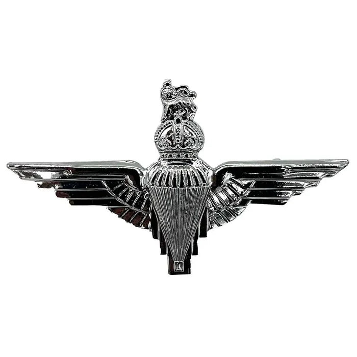 Parachute Regiment Beret Cap Badge with Kings Tudor Crown - John Bull Clothing Silver from  John Bull Clothing