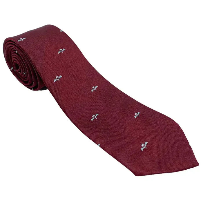 Parachute Regiment Regimental Polyester Tie in maroon with blue wings logo, UK-made military uniform accessory by John Bulls.  from  John Bull Clothing