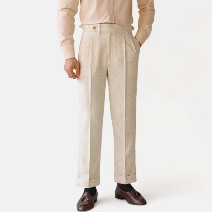 Paris high-waist design trousers - AntoniosClothing - Apricot