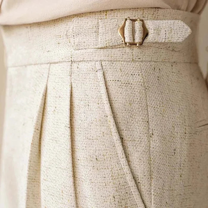 Paris high-waist design trousers - AntoniosClothing - Apricot