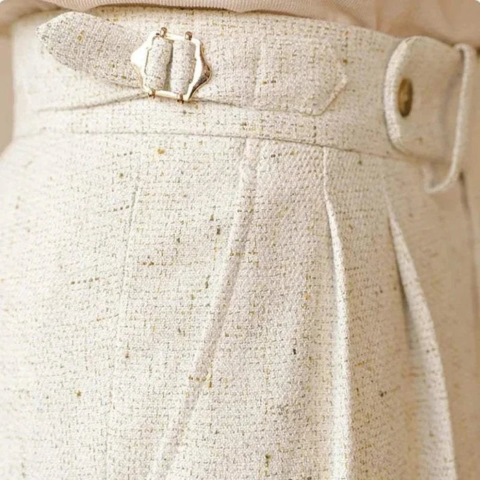 Paris high-waist design trousers - AntoniosClothing - Apricot