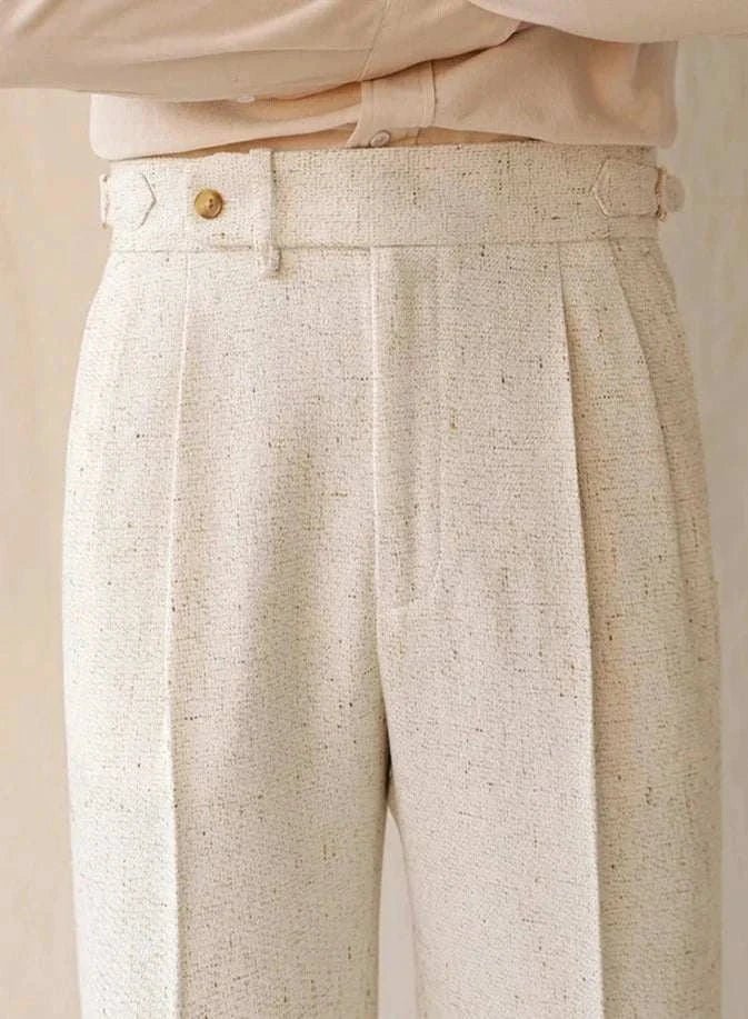 Paris high-waist design trousers - AntoniosClothing - Apricot