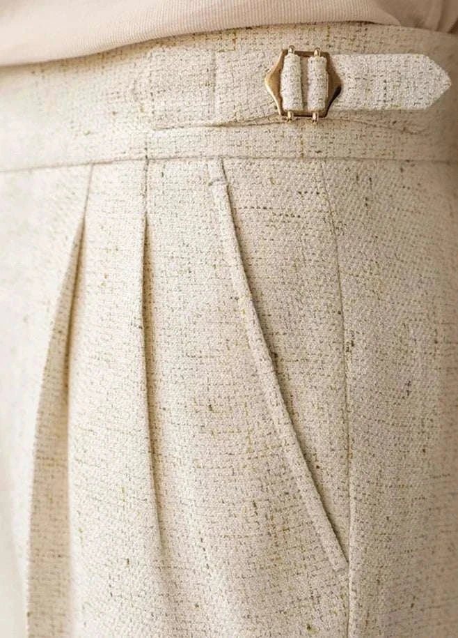 Paris high-waist design trousers - AntoniosClothing - Apricot