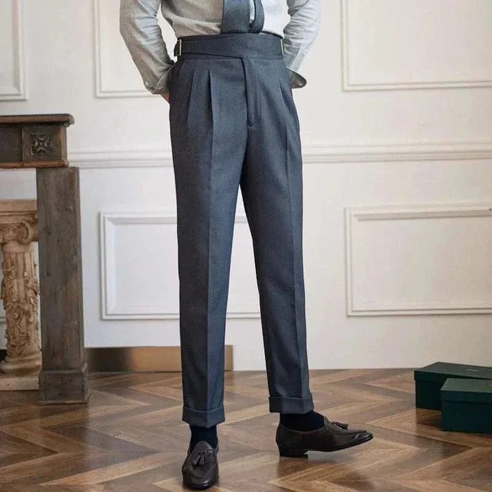 Parisian waist straight trousers - AntoniosClothing - Black