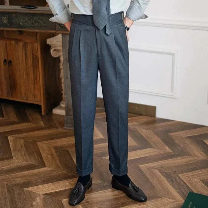Parisian waist straight trousers - AntoniosClothing - Black