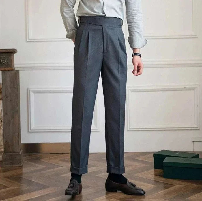 Parisian waist straight trousers - AntoniosClothing - Black