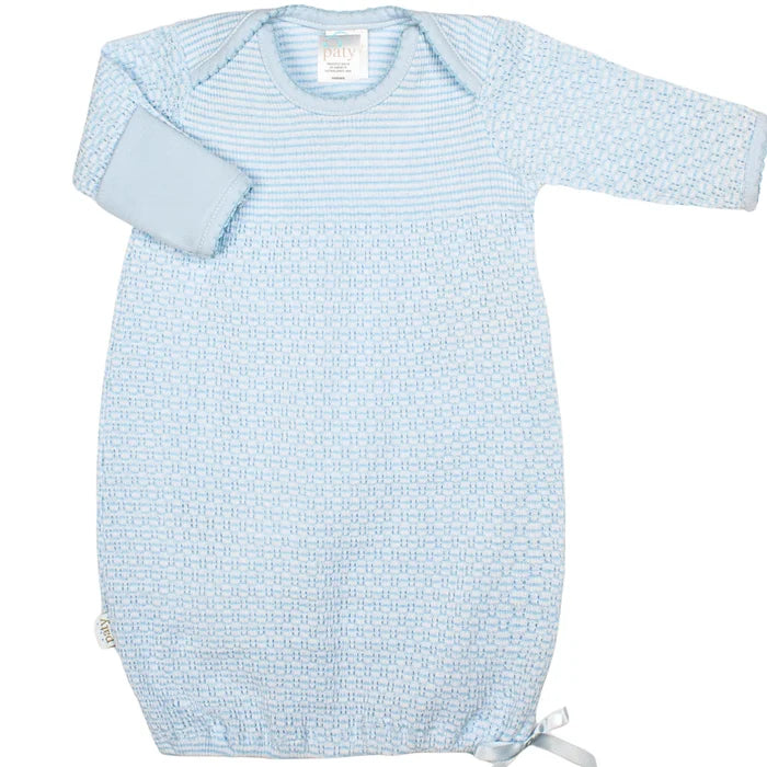 Paty - Lap Shoulder Gown - Blue w/ Blue Trim (NO BOW)