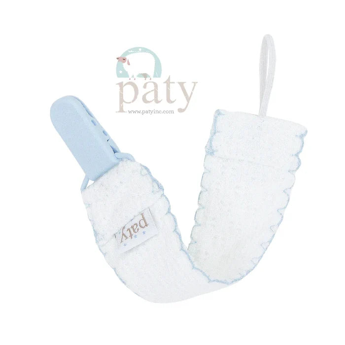 Paty - Paci Clip - White with Blue Trim