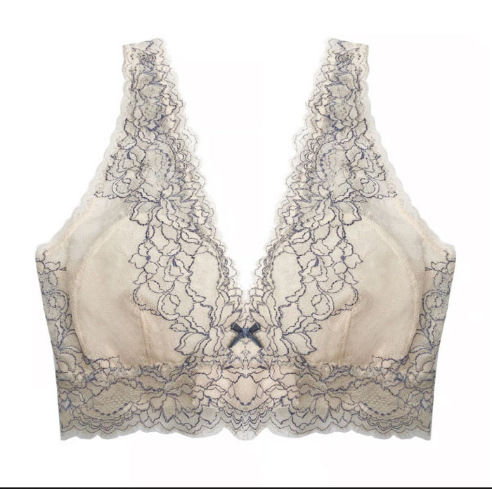 Peach Rose Long Bralette | Dusty Blue
