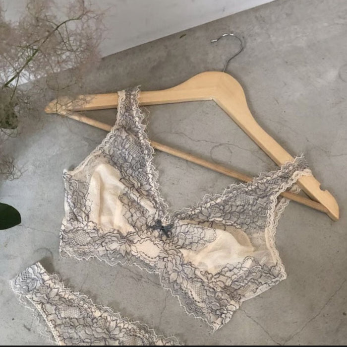 Peach Rose Long Bralette | Dusty Blue