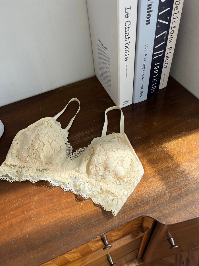 Peony Triangle Bralette | Light Yellow