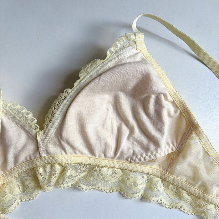 Peony Triangle Bralette | Light Yellow