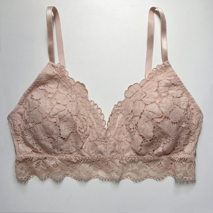 Peony Triangle Bralette | Pink Beige