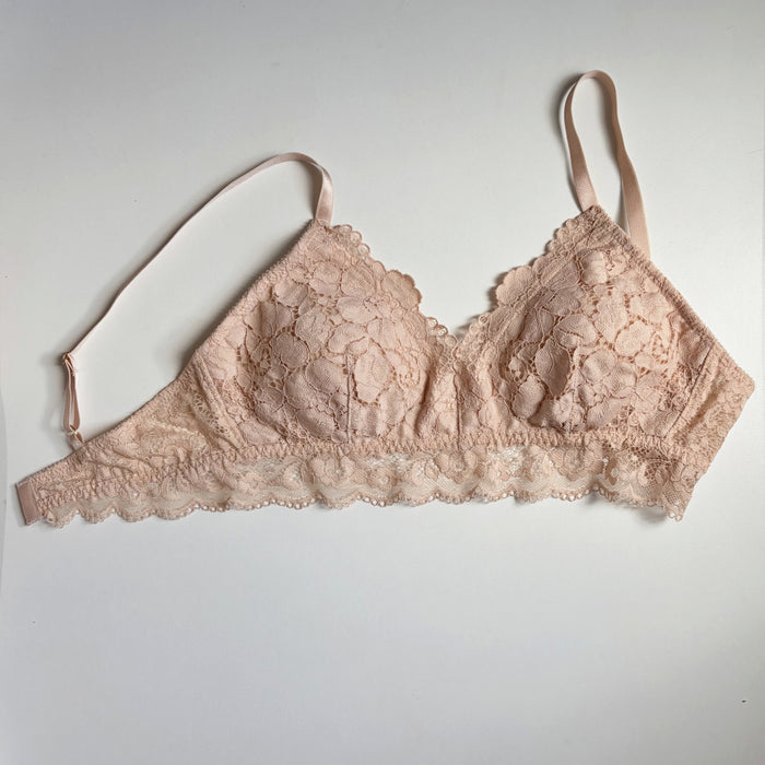 Peony Triangle Bralette | Pink Beige