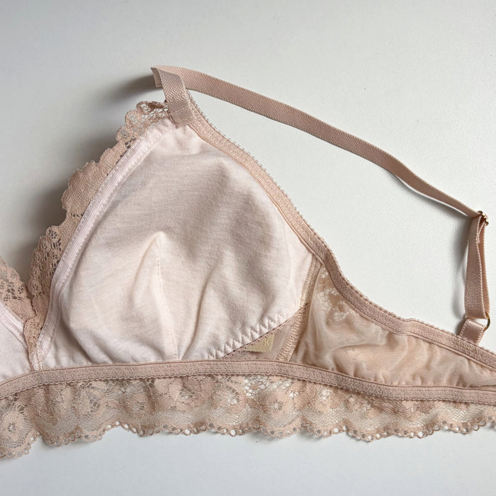 Peony Triangle Bralette | Pink Beige