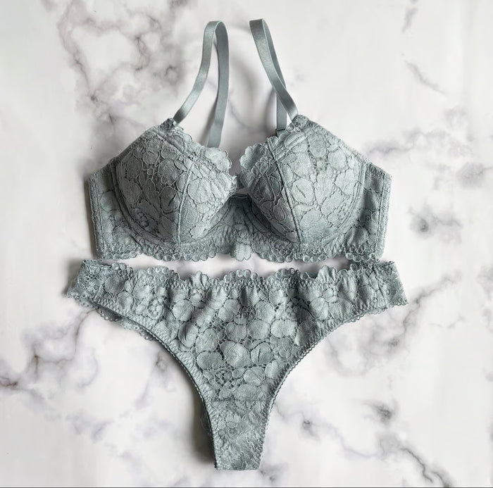 Peony Underwire Bra | Blue
