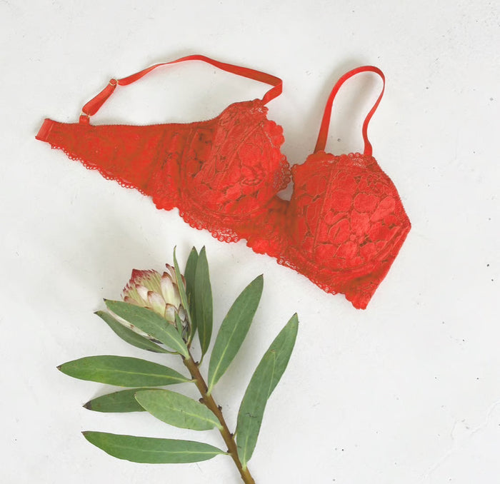 Peony Underwire Bra | Orange