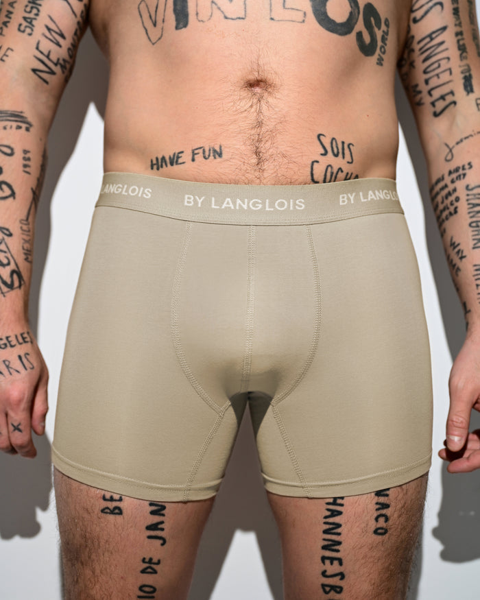 PERFECT FIT BOXER BRIEF IN SAND STONE