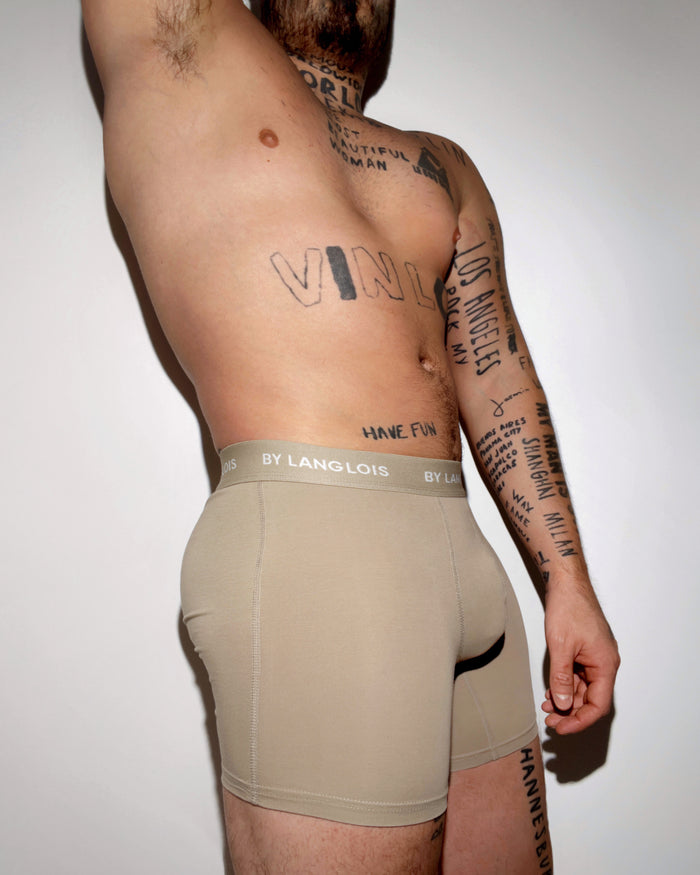 PERFECT FIT BOXER BRIEF IN SAND STONE
