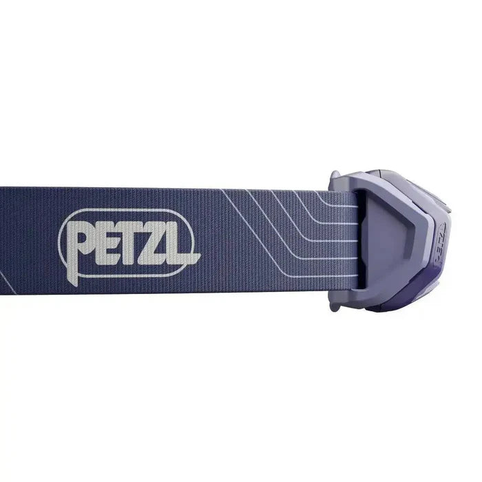 Detailed view of the Petzl Tikka Head Torch strap with PETZL branding, showcasing durable and adjustable headband construction.  from  John Bull Clothing