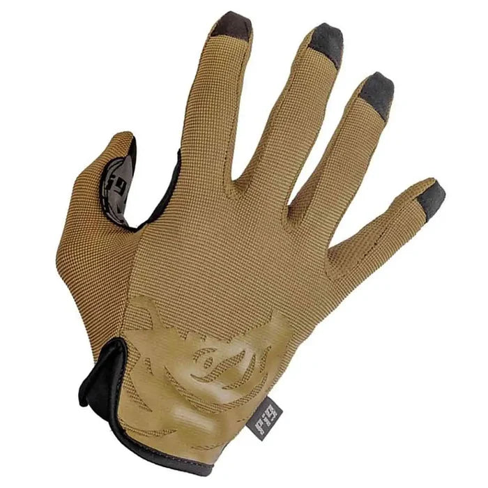 PIG FDT Delta Utility Glove in Coyote Brown, designed for tactical and shooting applications. Features a flexible fit with touchscreen-compatible fingertips.  from  John Bull Clothing