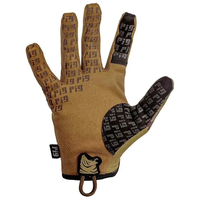 Palm view of the PIG FDT Delta Utility Glove in Coyote Brown, showcasing grip-enhancing material and breathable fabric for high-performance use.  from  John Bull Clothing