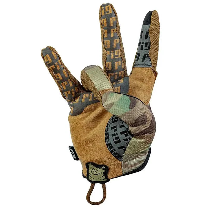 PIG FDT Delta Utility Shooting Glove Multicam showcasing flexible design with loop for easy storage. Optimized for dexterity and firearm handling.  from  John Bull Clothing
