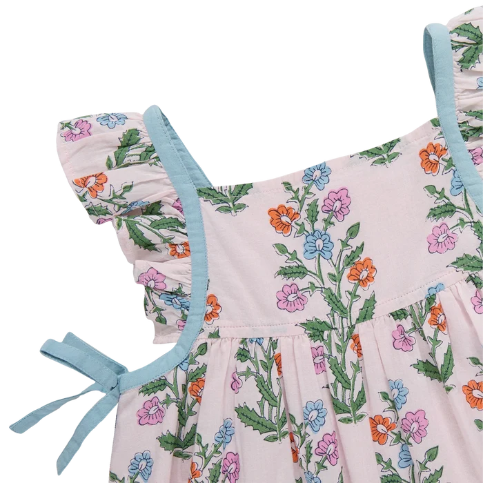 Pink Chicken - Baby Girls Ailee Dress Set - Pink Dewdrop Block
