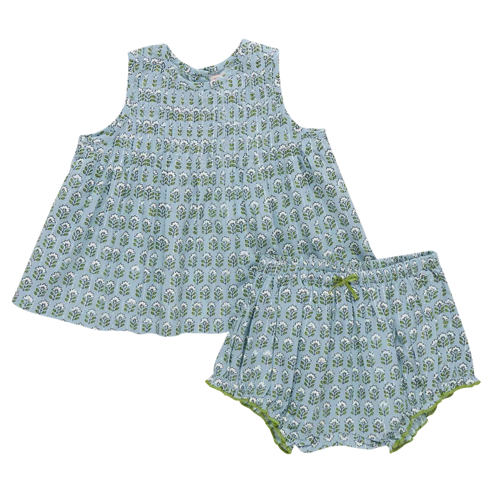 Pink Chicken - Baby Girls Jaipur 2 Piece Set - Blue Prairie Block