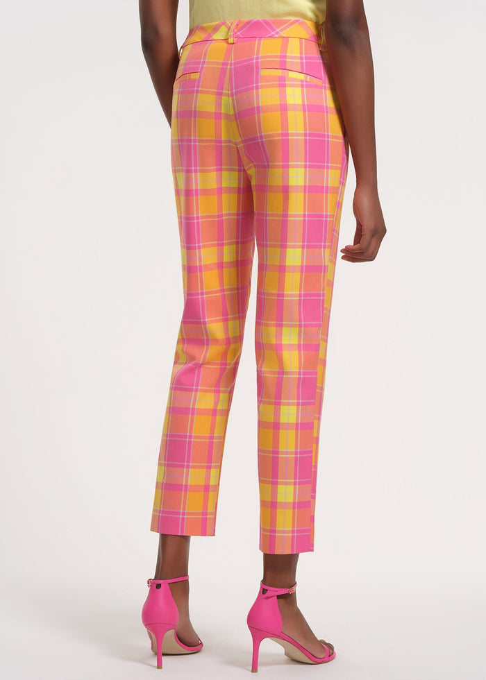 Plaid Slim Leg Trousers