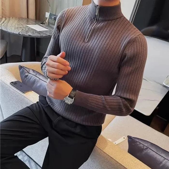 PLUS zipper sweater - AntoniosClothing - GRAY