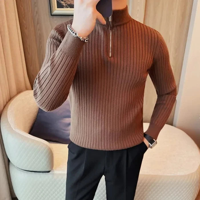 PLUS zipper sweater - AntoniosClothing - GRAY