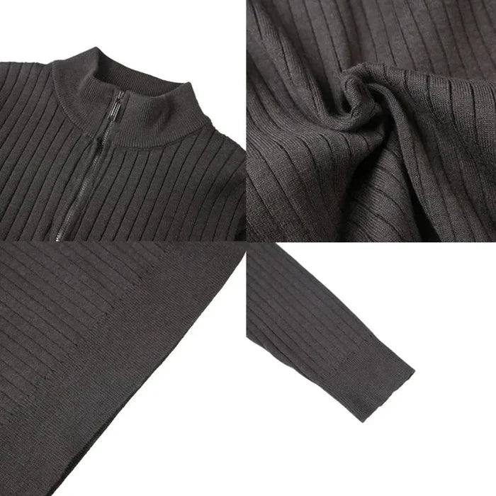 PLUS zipper sweater - AntoniosClothing - GRAY