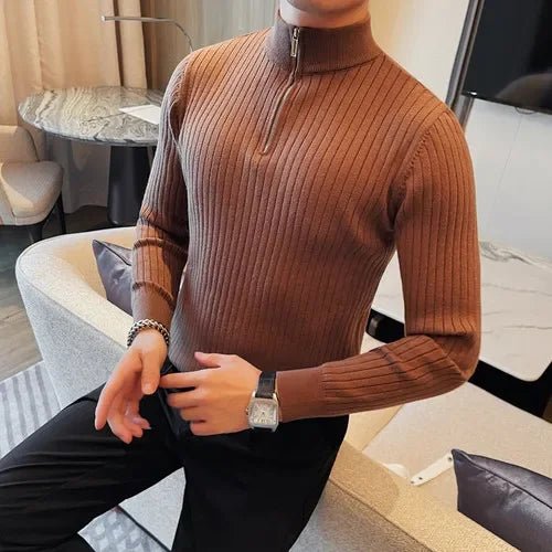 PLUS zipper sweater - AntoniosClothing - Coffee