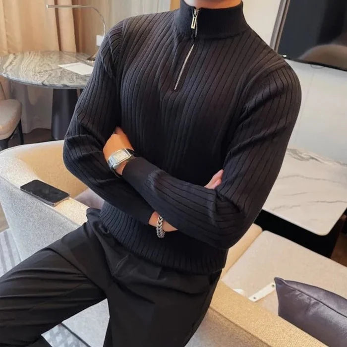PLUS zipper sweater - AntoniosClothing - black