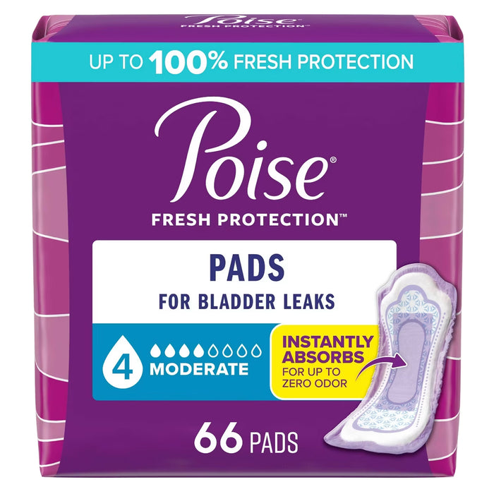 Poise Moderate Absorbency Pads - 66 Ct - 2 Pack